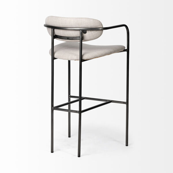 Parker Black and Cream Bar Height Stool, image 5