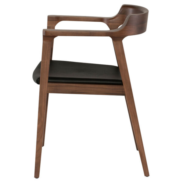 Caitlan Matte Black and Walnut Dining Chair, image 3