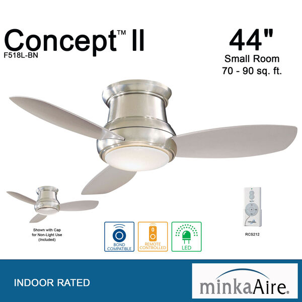 Concept II Brushed Nickel 44-Inch Flush LED Ceiling Fan, image 8