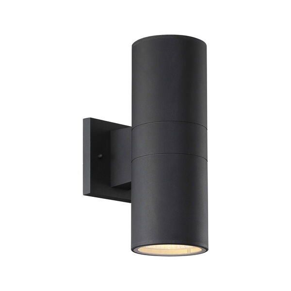 Textured Matte Black LED Outdoor Wall Sconce, image 1