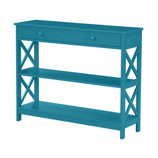 Oxford One Drawer Console Table in Teal Blue, image 1