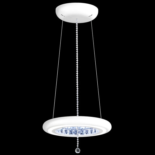 Infinite Aura White 15-Inch LED Pendant with Swarovski Crystal Pendalogue, image 1