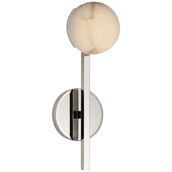 Pedra Petite Tail Sconce in Polished Nickel with Alabaster by Kelly Wearstler, image 1