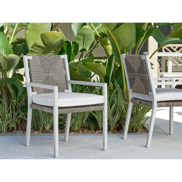 Tybee Chalk Greige Wicker Aluminum  Dining Chair, image 5