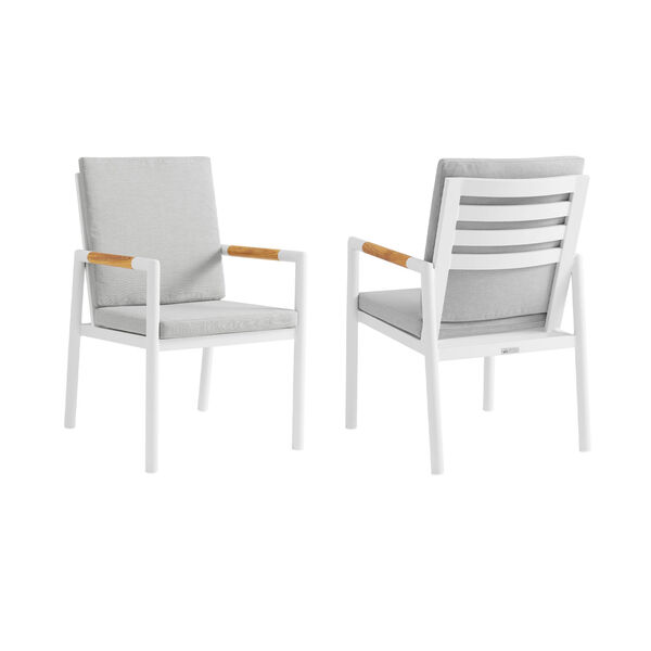 Crown White Outdoor Dining Chair, Set of Two, image 1