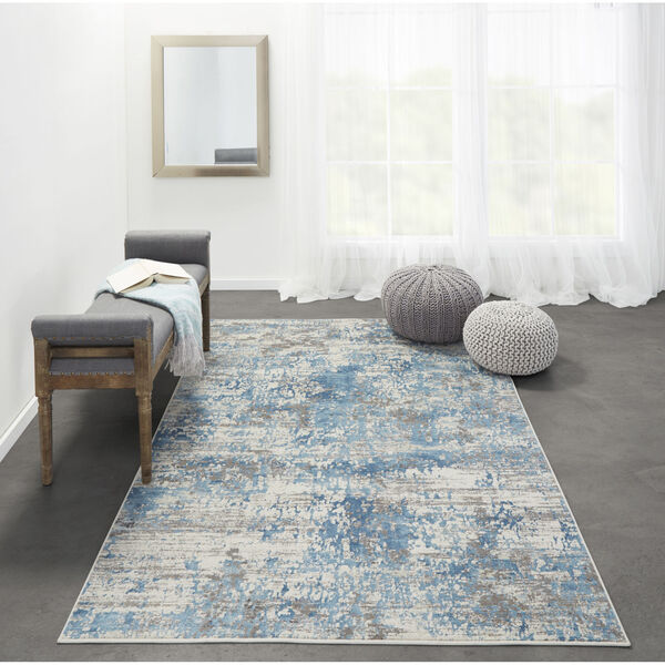 Juliet Abstract Blue Rectangular: 7 Ft. 6 In. x 9 Ft. 6 In. Rug, image 2