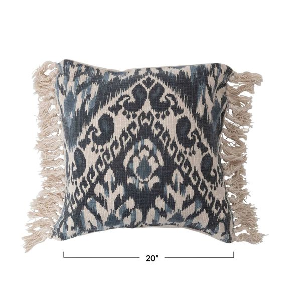 Blue Stonewashed Woven Cotton Blend 20 x 20-Inch Pillow, image 6