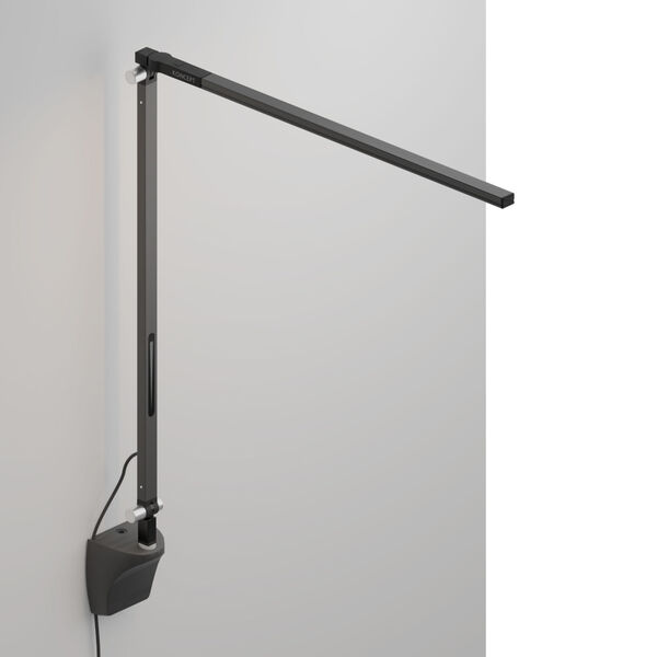 Z-Bar Metallic Black Warm Light LED Solo Desk Lamp with Wall Mount, image 1