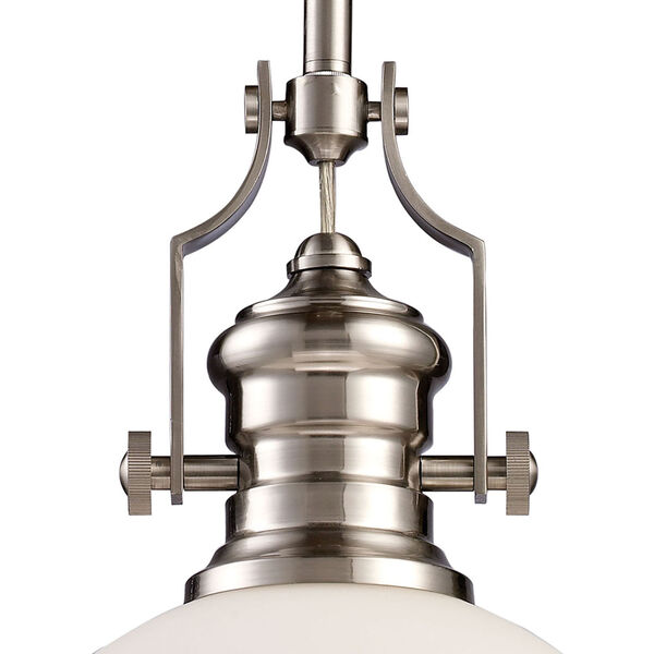 Chadwick Satin Nickel One-Light Pendant with Frosted Glass, image 4