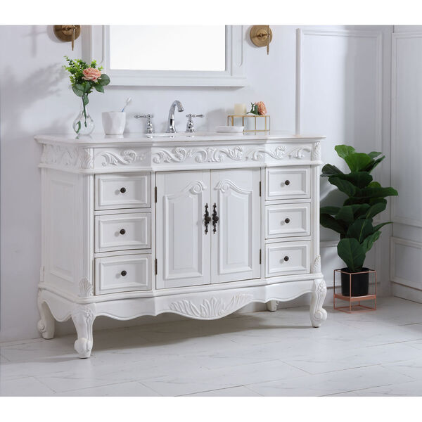 Oakland Antique White 48-Inch Vanity Sink Set, image 3