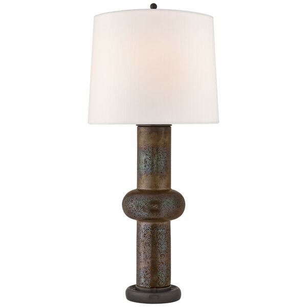 Bibi Large Table Lamp in Crystal Bronze with Linen Shade by Thomas O'Brien, image 1