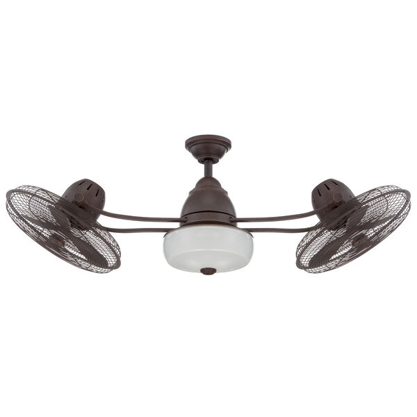 Bellows Aged Bronze Textured 48-Inch Dual Ceiling Fan with LED Light Kit, image 1
