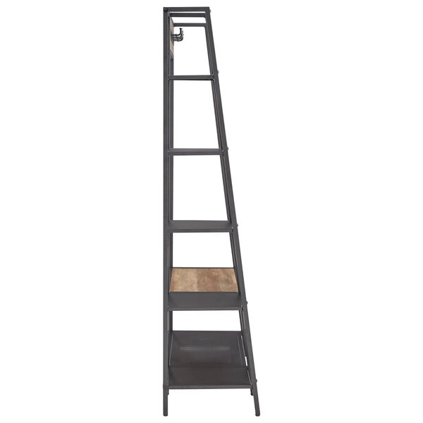 Marrow Matte Black Metal Coar Rack with Ladder Shelf, image 3