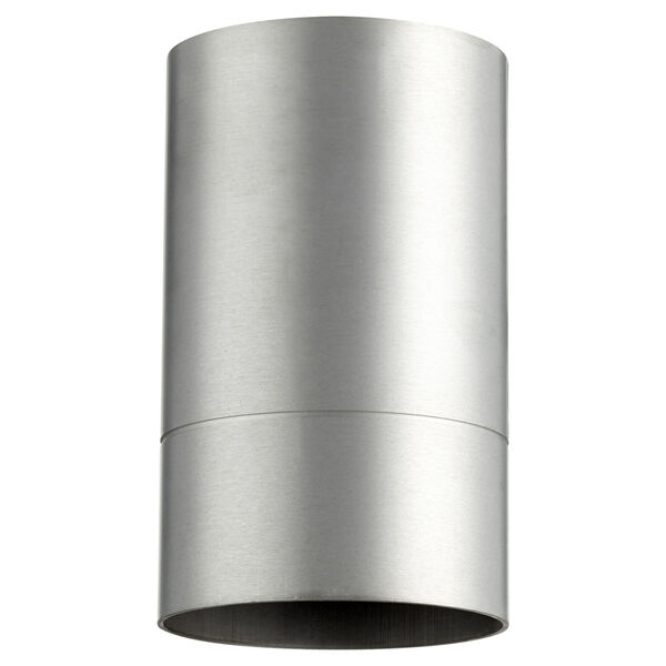 Cylinder Brushed Aluminum One-Light Flush Mount, image 1