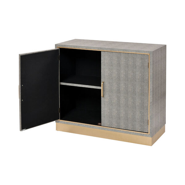 Sands Point Grey and Gold Two-Door Cabinet, image 2