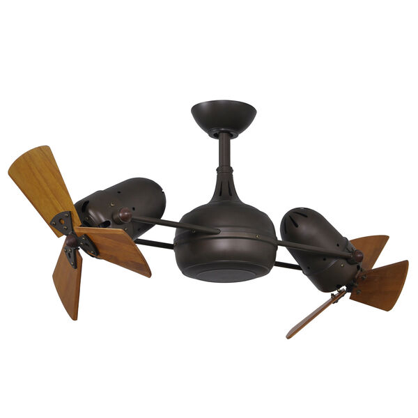 Dagny Textured Bronze 40-Inch Dual Rotational Ceiling Fan with Wood Blades, image 3