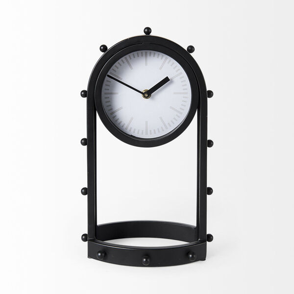 Marian Black Studded Table Clock, image 2