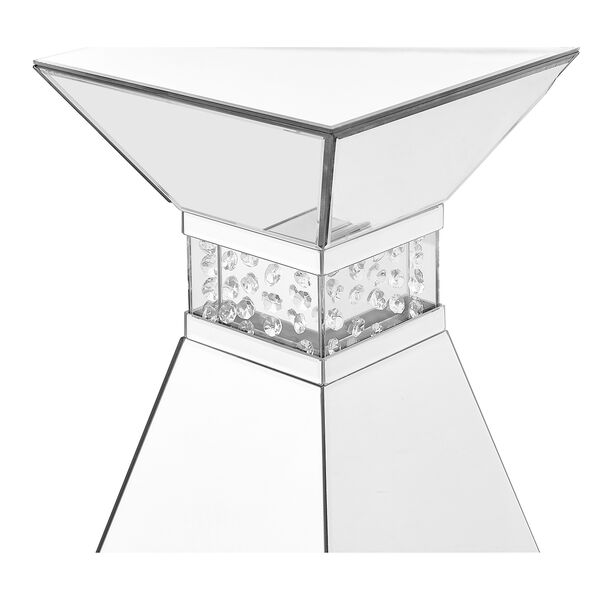 Modern Mirrored Contemporary 20-Inch Crystal End Table, image 5