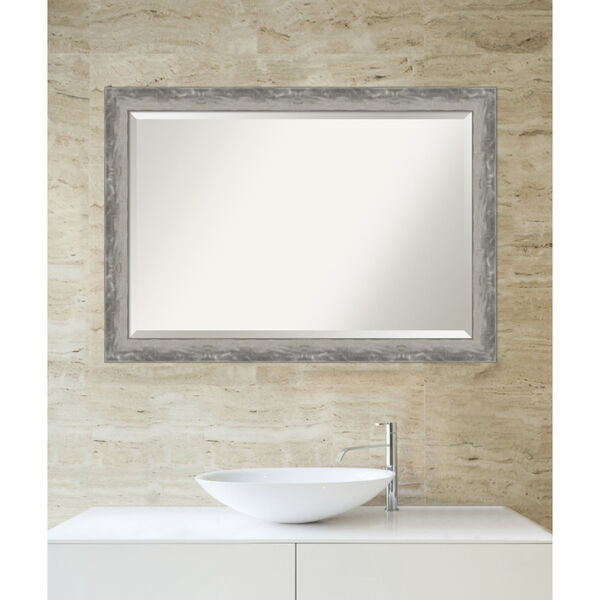 Waveline Silver 40W X 28H-Inch Bathroom Vanity Wall Mirror, image 5