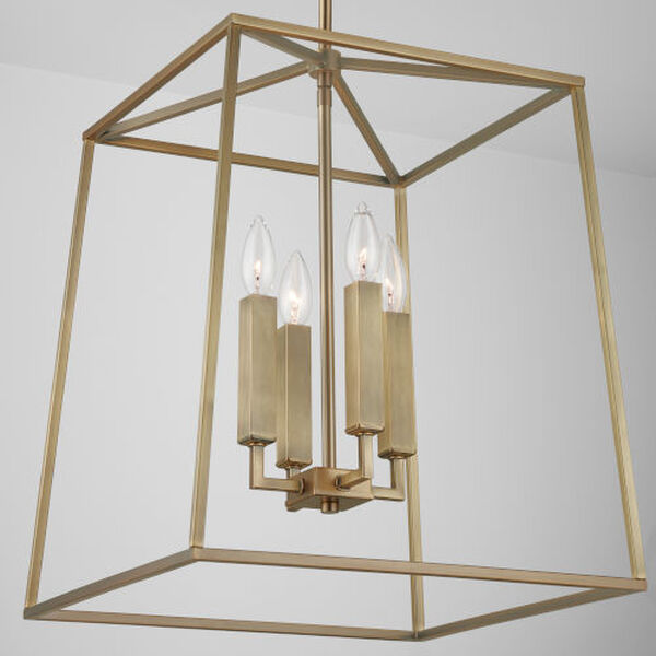 Thea Aged Brass 71-Inch Four-Light Foyer Pendant, image 3