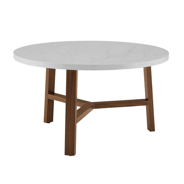 White Marble and Acorn Round Coffee Table, image 3