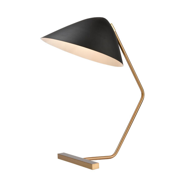 Vance Brass and Black One-Light Table Lamp, image 1