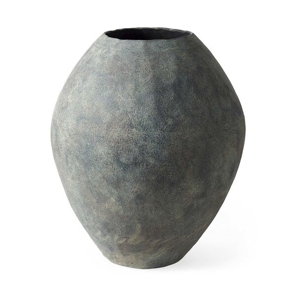 Gobi Gray Ceramic Oval Vase, image 1