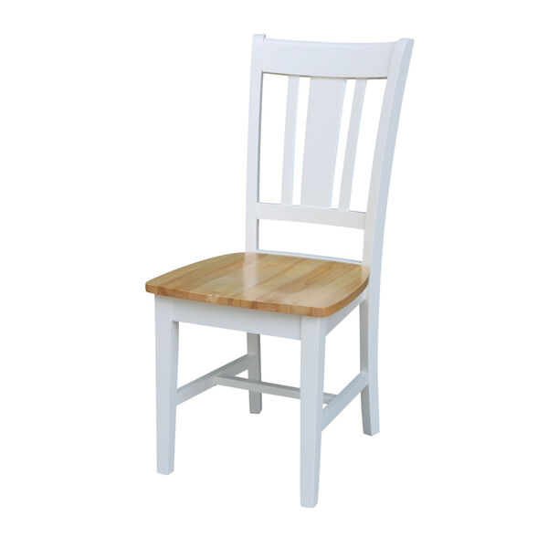 San Remo White Natural Chair, Set of Two, image 1
