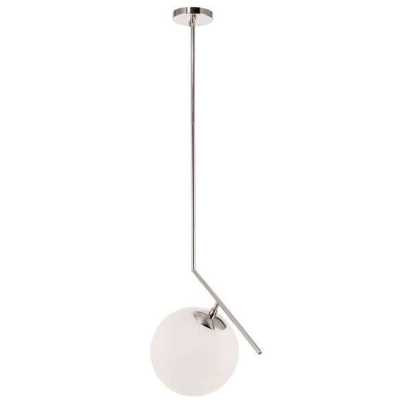 Ryland Chrome 10-Inch One-Light Pendant with Frosted White Glass, image 4