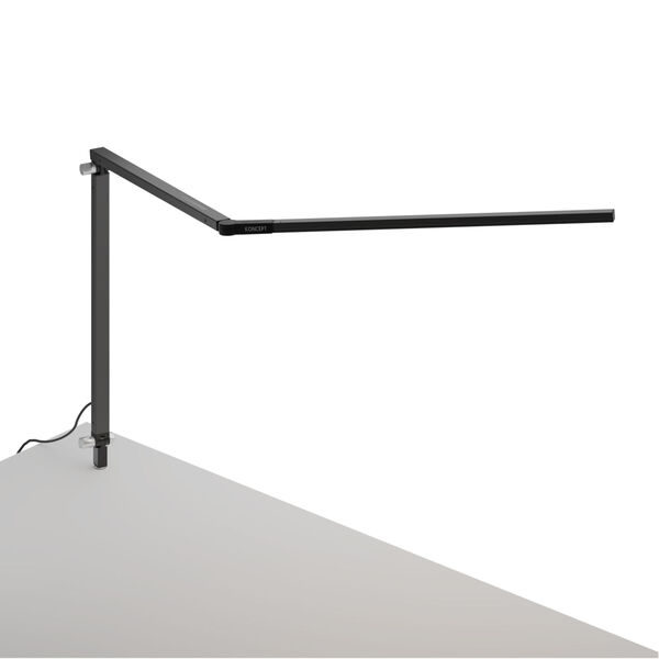 Z-Bar Metallic Black Warm Light LED Desk Lamp with Through-Table Mount, image 1
