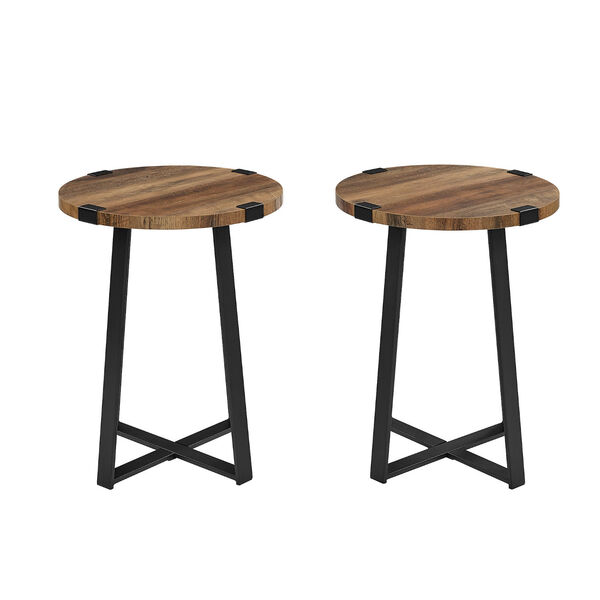 Mission Rustic Oak Side Table, Set of Two, image 3