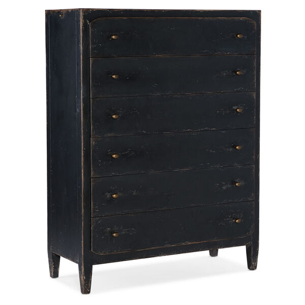 Ciao Bella Black 45-Inch Six-Drawer Chest, image 1