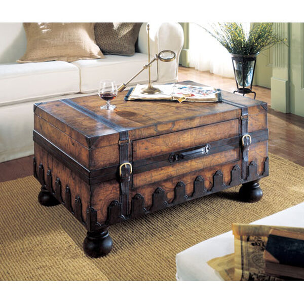 Heritage Genuine Leather Trunk Table, image 1