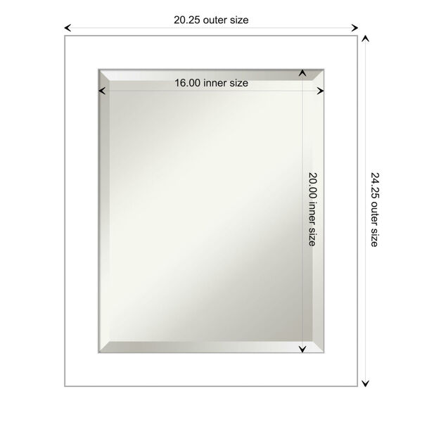 Wedge White 20W X 24H-Inch Bathroom Vanity Wall Mirror, image 6