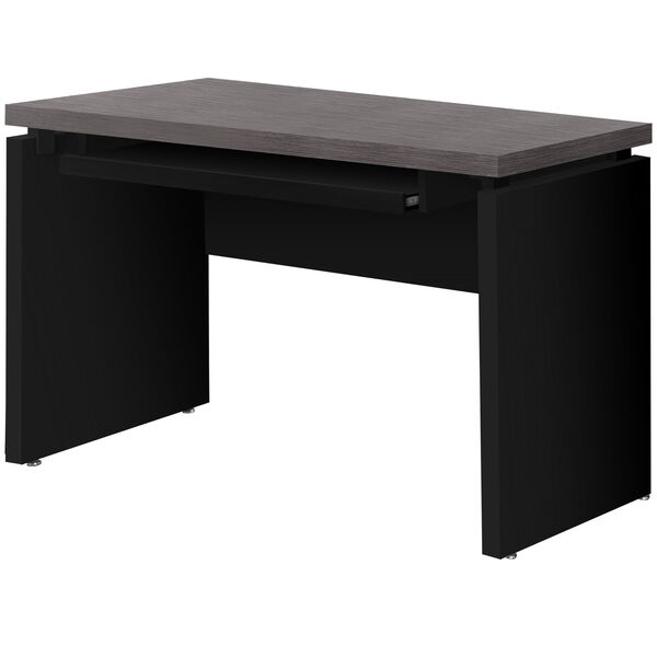Black and Gray 24-Inch Computer Desk with Keyboard Tray, image 1