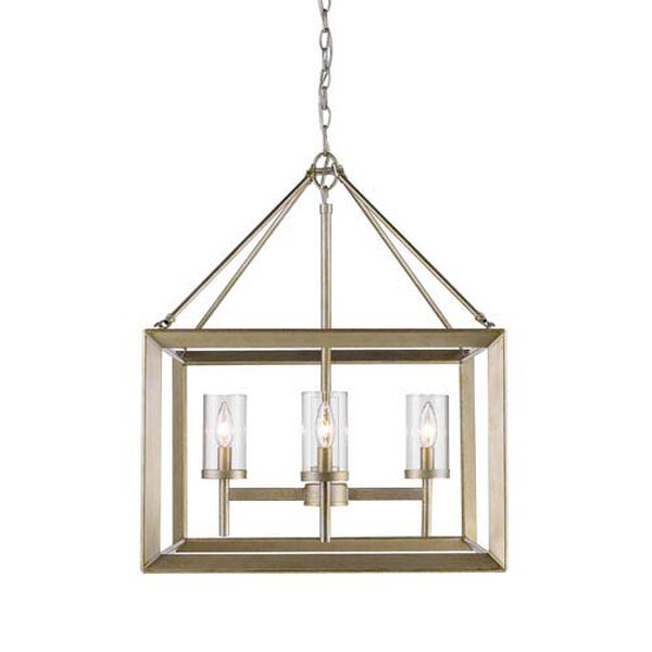 Smyth White Gold Four-Light Chandelier with Clear Glass Shade, image 1