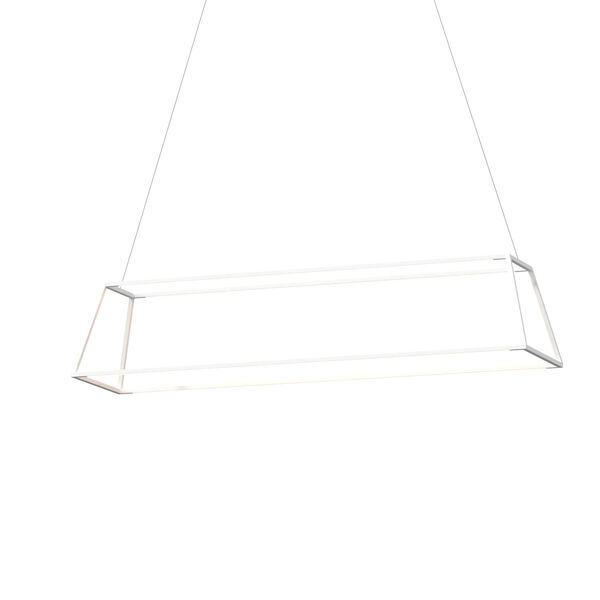 Z-Bar Matte White 14-Inch Soft Warm LED Rectangle Pendant, image 2