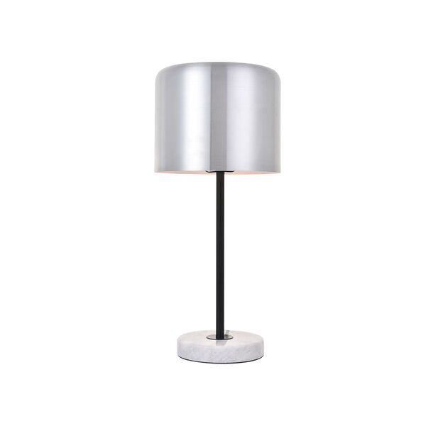 Exemplar Brushed Nickel Black and White Nine-Inch One-Light Table Lamp, image 6