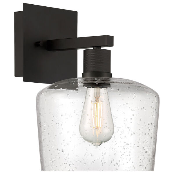 Port Nine Black Outdoor One-Light LED Wall Sconce with Clear Glass, image 1