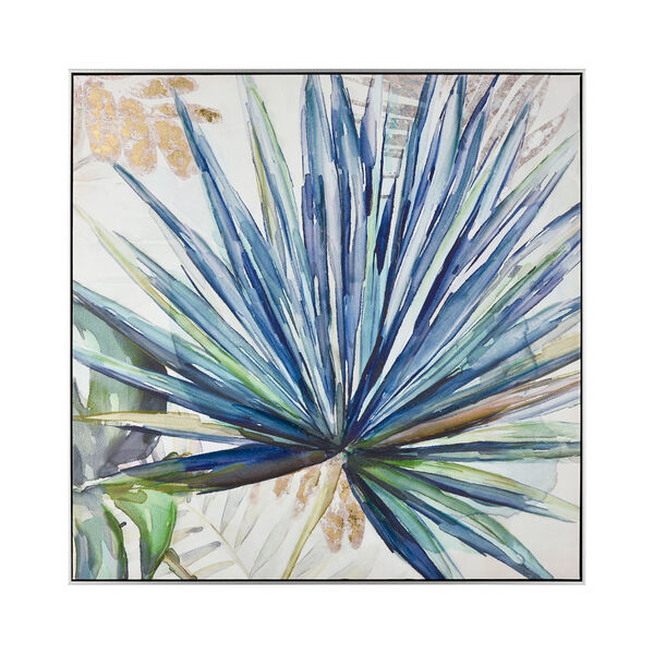 Garden Palm Acrylic Blue Wall Art, image 1