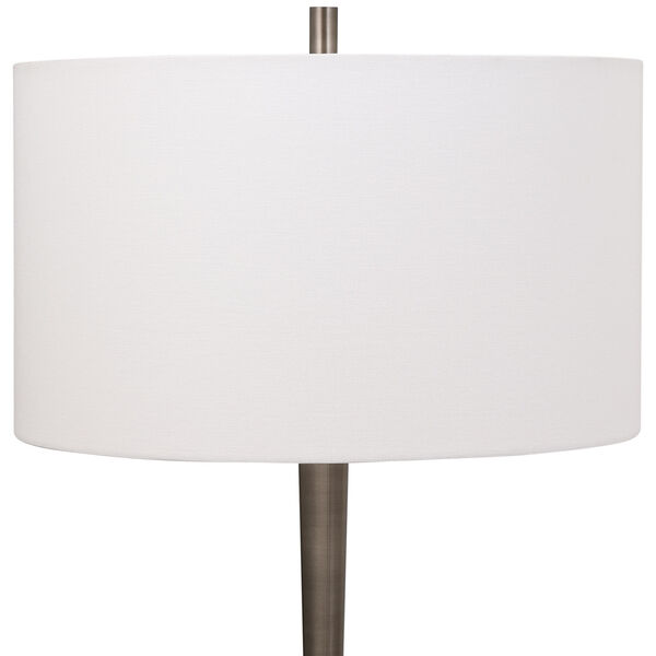 Danes Black Nickel and White One-Light Table Lamp, image 5