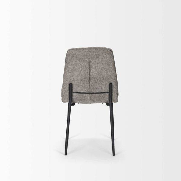Eve Gray Fabric and Matte Black Metal Dining Chair, image 4
