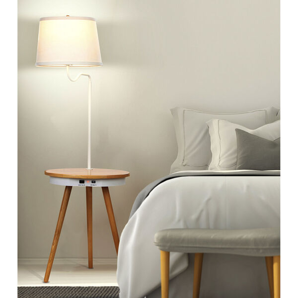 Owen Wood LED Floor Lamp with Table, image 3