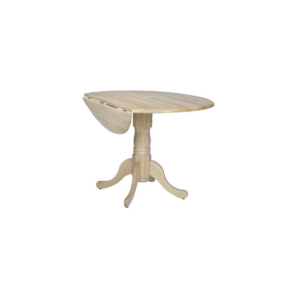 Round Dual Drop Leaf Natural Table, image 1