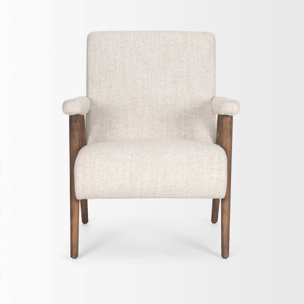 Nico Oatmeal Wood Upholstered Accent Chair, image 2