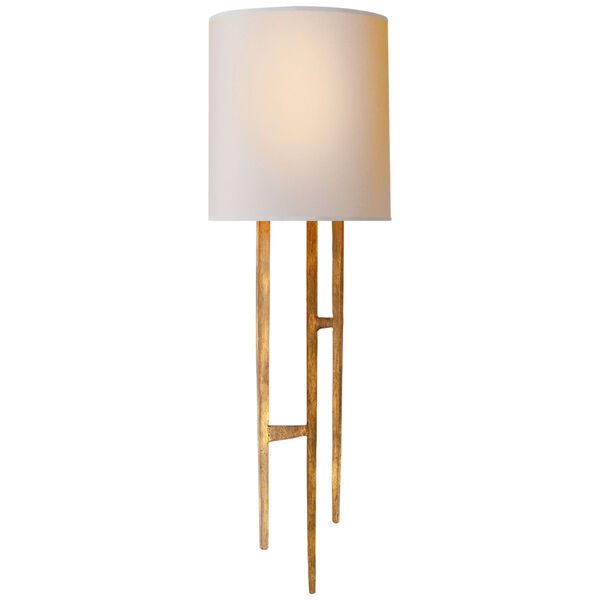 Vail Sconce in Gilded Iron with Natural Paper Shade by Ian K. Fowler, image 1