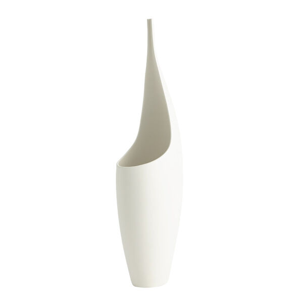White Curved Tall Stem Vase, image 1