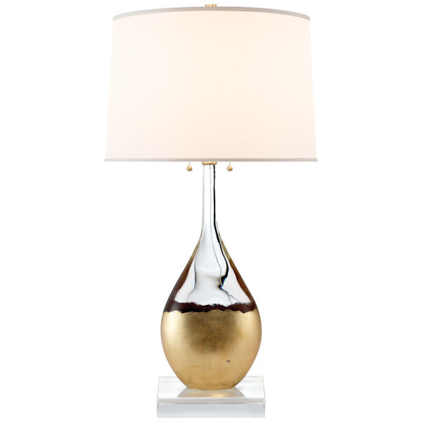 Juliette Table Lamp in Crystal and Gild with Silk Shade by Suzanne Kasler, image 1