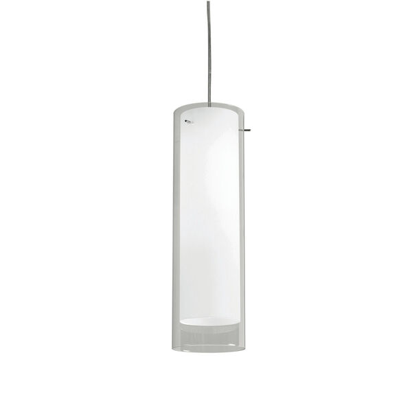 View Satin Nickel One-Light Mini Pendant with White Shade, image 1