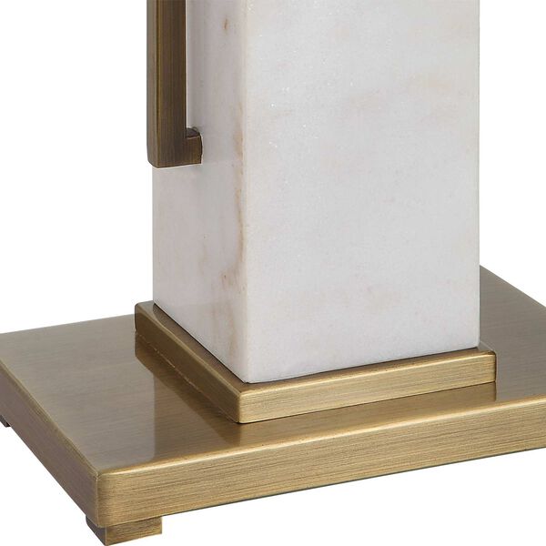 Column White and Brass Marble Table Lamp, image 6